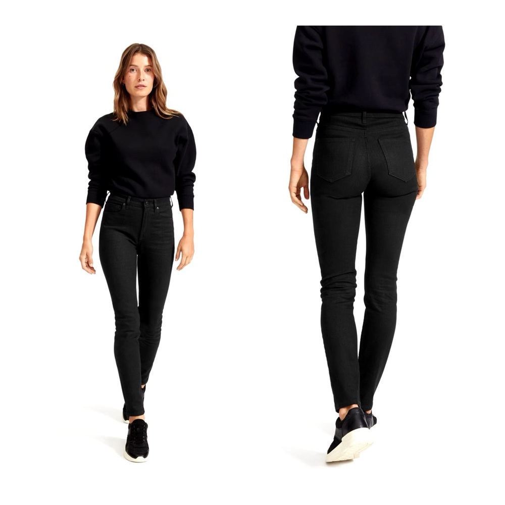 Everlane The High Rise Skinny Ankle Jeans in Black